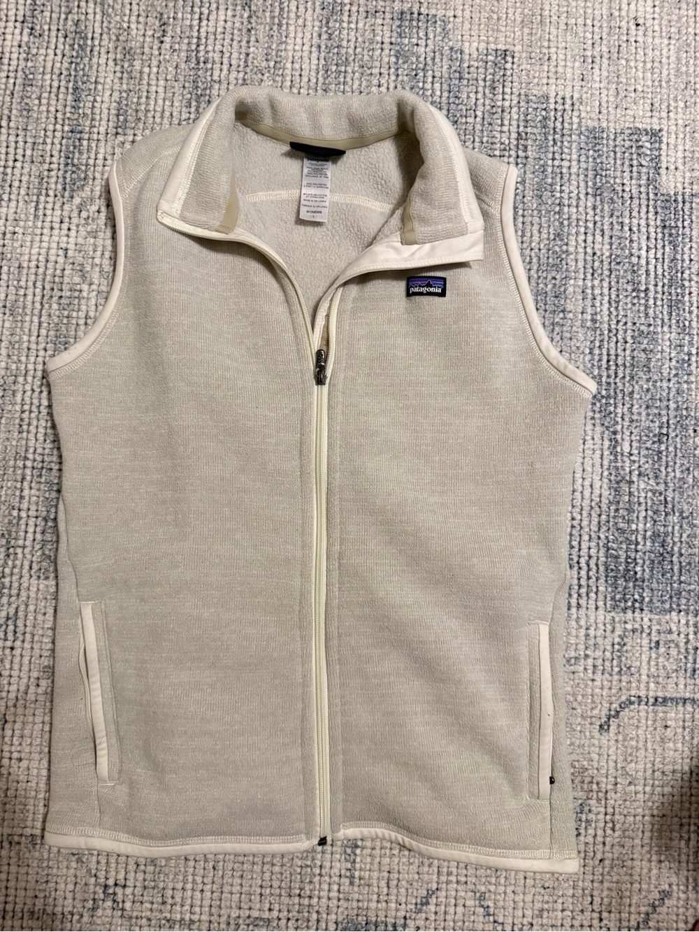 Patagonia Cream Zip-Up Fleece Vest